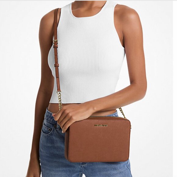 Michael Kors Jet Set Saffiano Leather Crossbody Bag - Picture 1 of 9